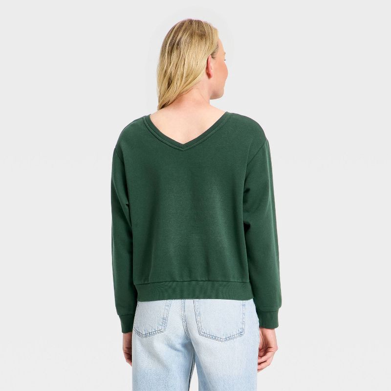 slide 2 of 3, Women's Sweatshirt - Universal Thread™ Dark Green S, 1 ct