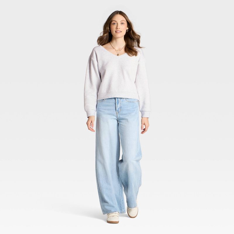 slide 3 of 3, Women's Sweatshirt - Universal Thread™ Light Heather Gray L, 1 ct