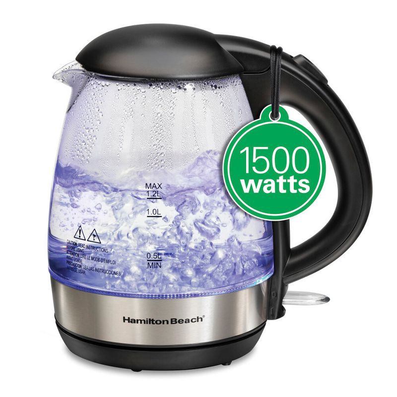 slide 8 of 9, Hamilton Beach 1.2L Glass Kettle, 1.2 liter