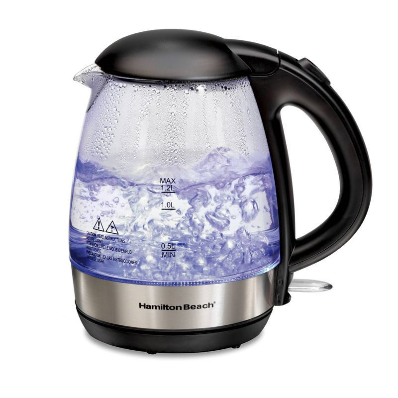 slide 1 of 9, Hamilton Beach 1.2L Glass Kettle, 1.2 liter