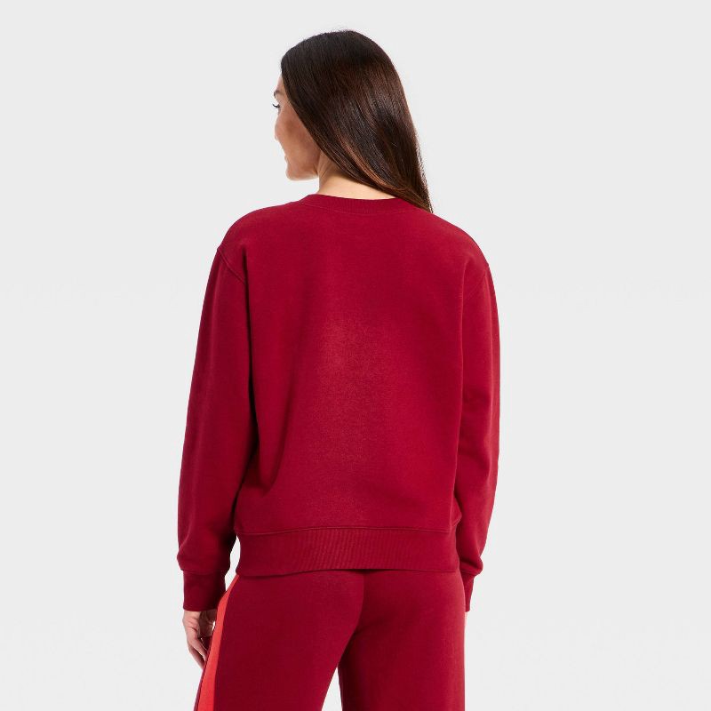 slide 2 of 3, Women's Holiday Knit Graphic Pullover Sweatshirt - Universal Thread™ Maroon L, 1 ct