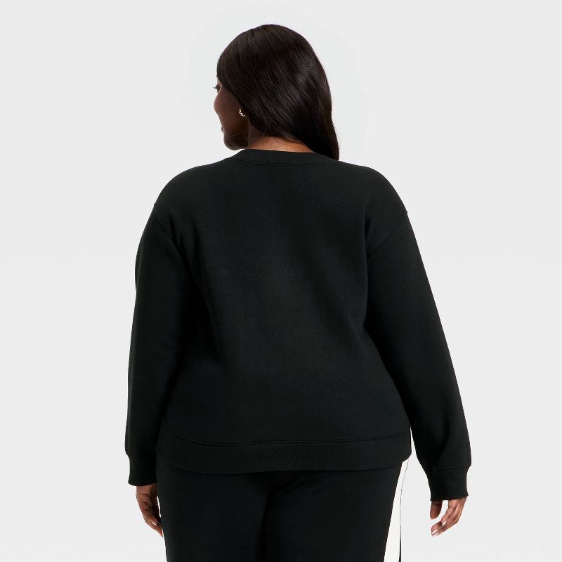 slide 2 of 3, Women's Holiday Knit Embroidered Pullover Sweatshirt - Universal Thread™ Black XXL, 1 ct