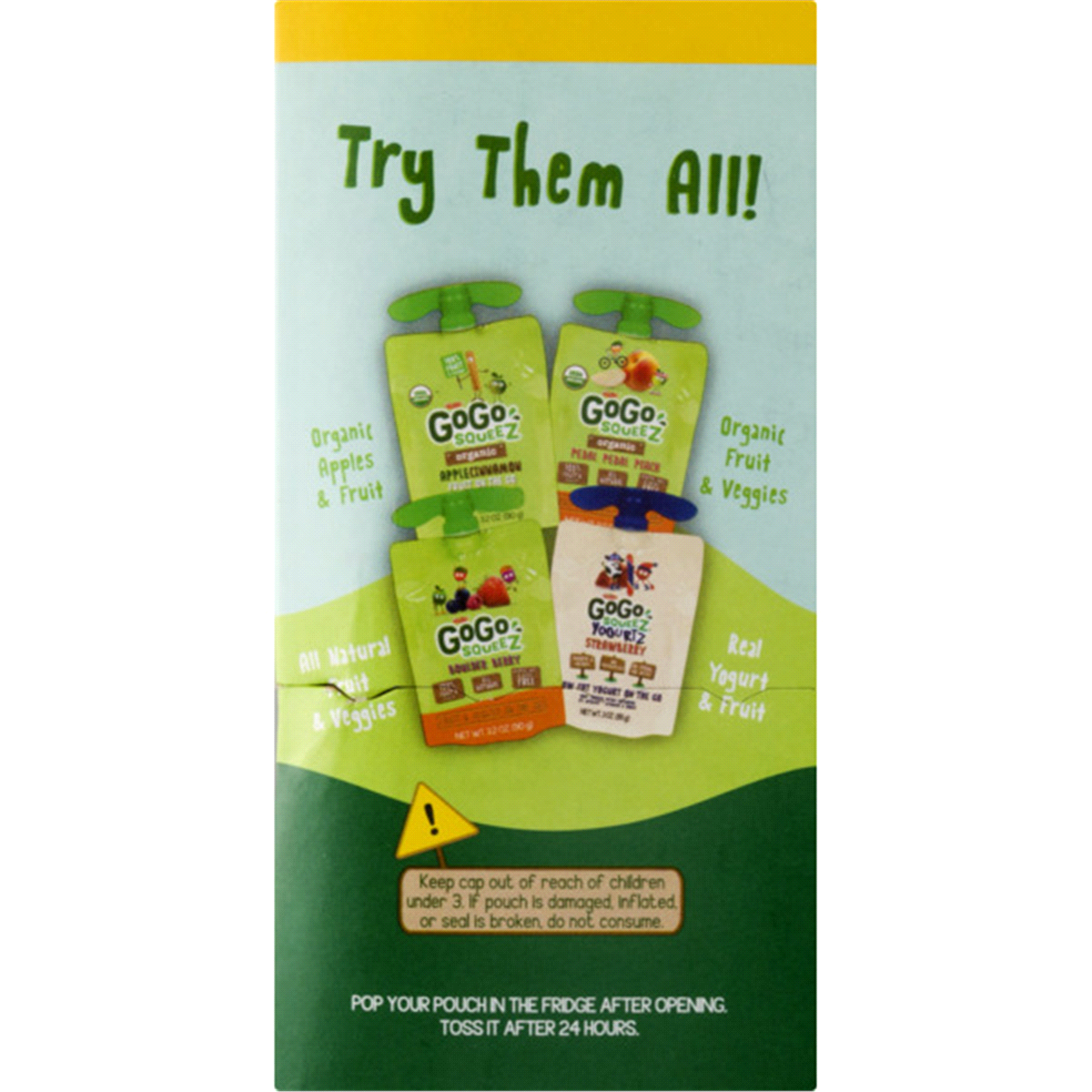 slide 5 of 7, GoGo squeeZ Apple, Banana & Strawberry Applesauce On The Go Variety Pack, 12 ct; 3.2 oz