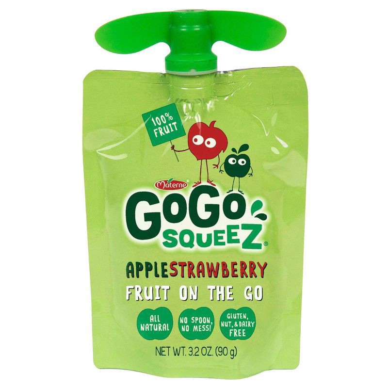 slide 6 of 7, GoGo squeeZ Applesauce and Fruit Puree Apple Apple, Apple Strawberry, Apple Banana Snack Pouches, 12 ct