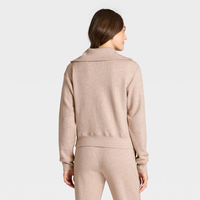 slide 2 of 3, Women's Quarter Zip Pullover Sweatshirt - Universal Thread™ Heather Oatmeal XL, 1 ct