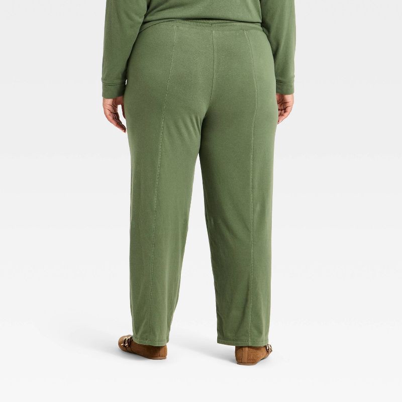 slide 3 of 3, Women's Mid-Rise Fleece Tapered Ankle Sweatpants - Universal Thread™ Olive Green XXL, 1 ct