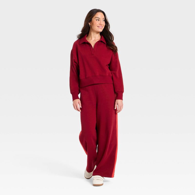 slide 3 of 3, Women's Pullover Sweatshirt - Universal Thread™ Maroon M, 1 ct