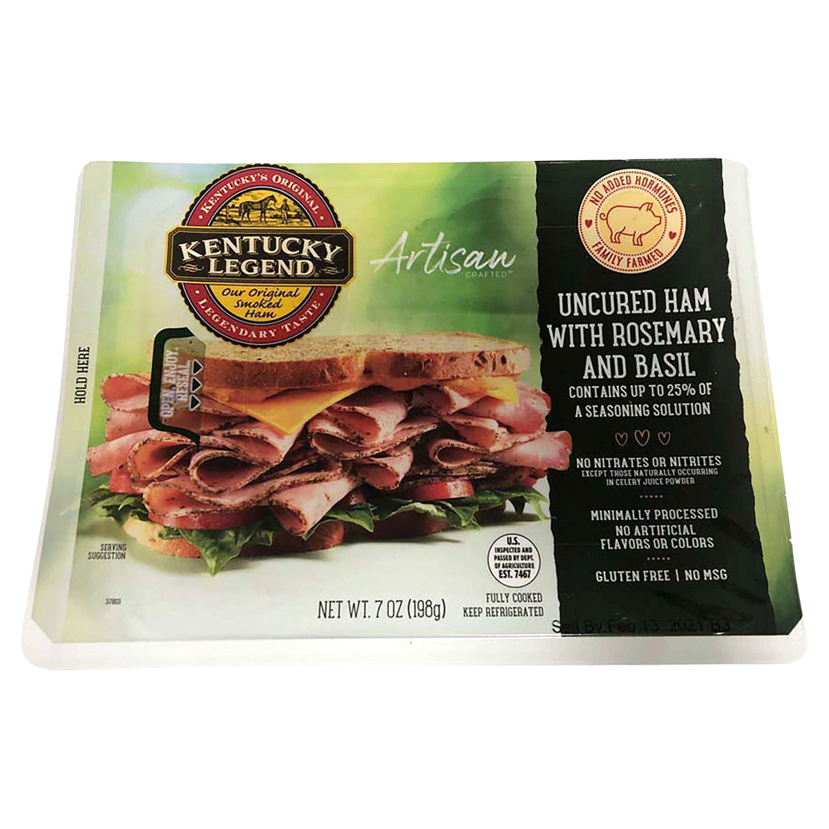 slide 1 of 5, Kentucky Legend Uncured Ham With Rosemary And Basil, 7 oz