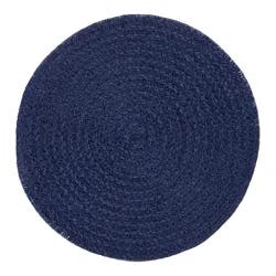 Room & Retreat Round Scalloped Placemat, Navy