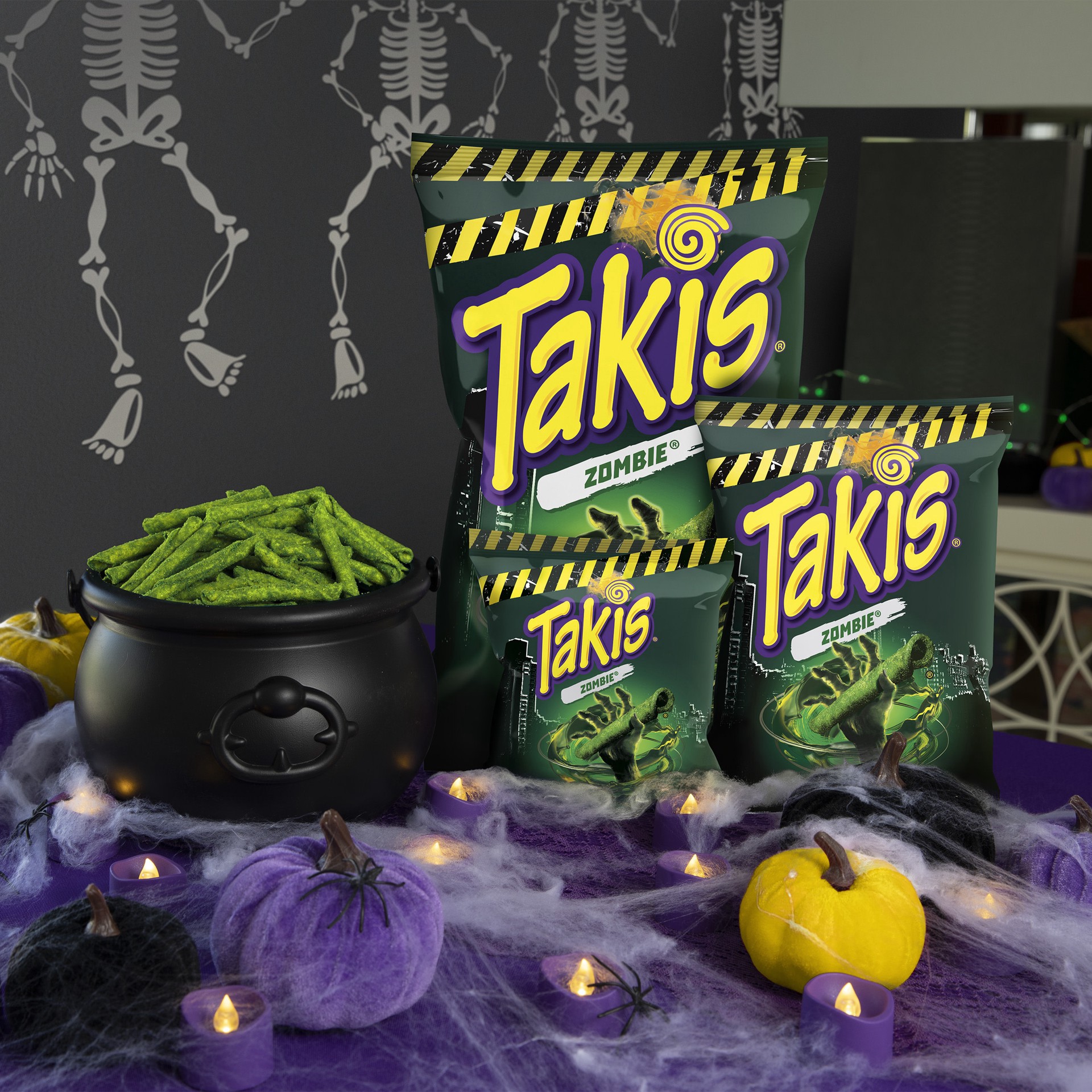 slide 4 of 7, Takis Zombie 9.9 oz Sharing Size Bag, Habanero & Cucumber Flavored Extreme Spicy Rolled Tortilla Chips, 9.9 oz