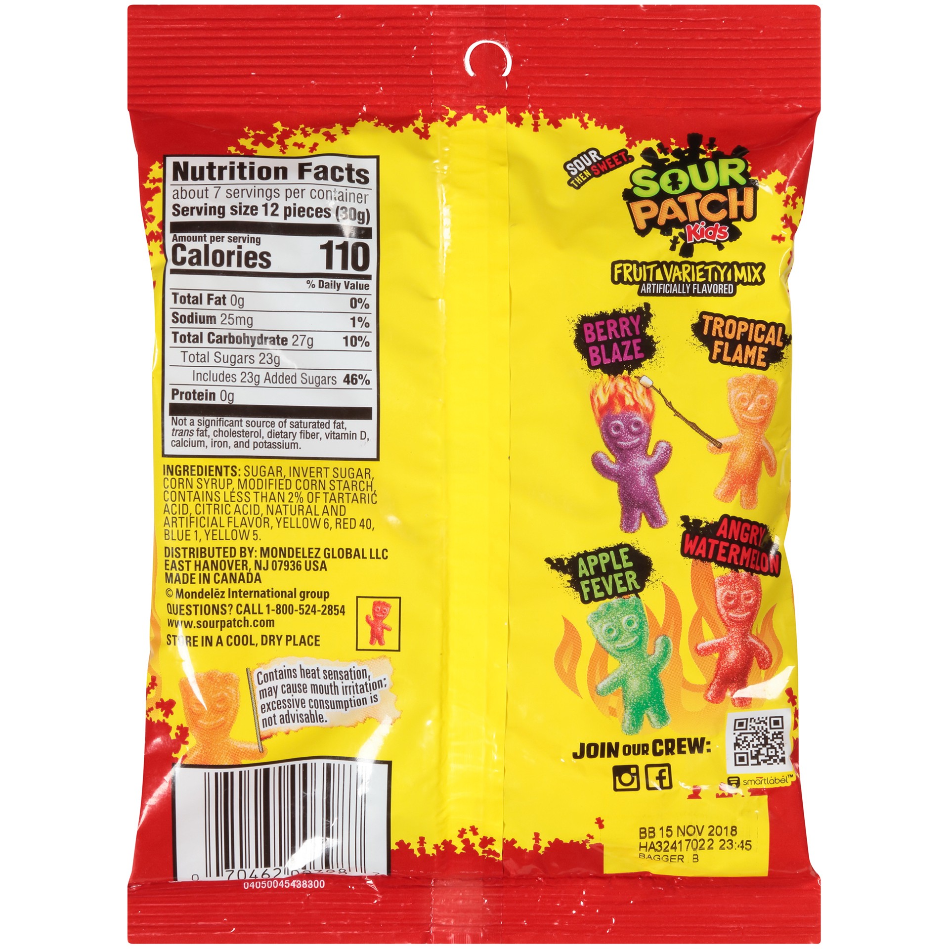 slide 5 of 5, SOUR PATCH KIDS Candy, Fire Flavor, 1 Bag (7.2 oz.), 7.2 oz