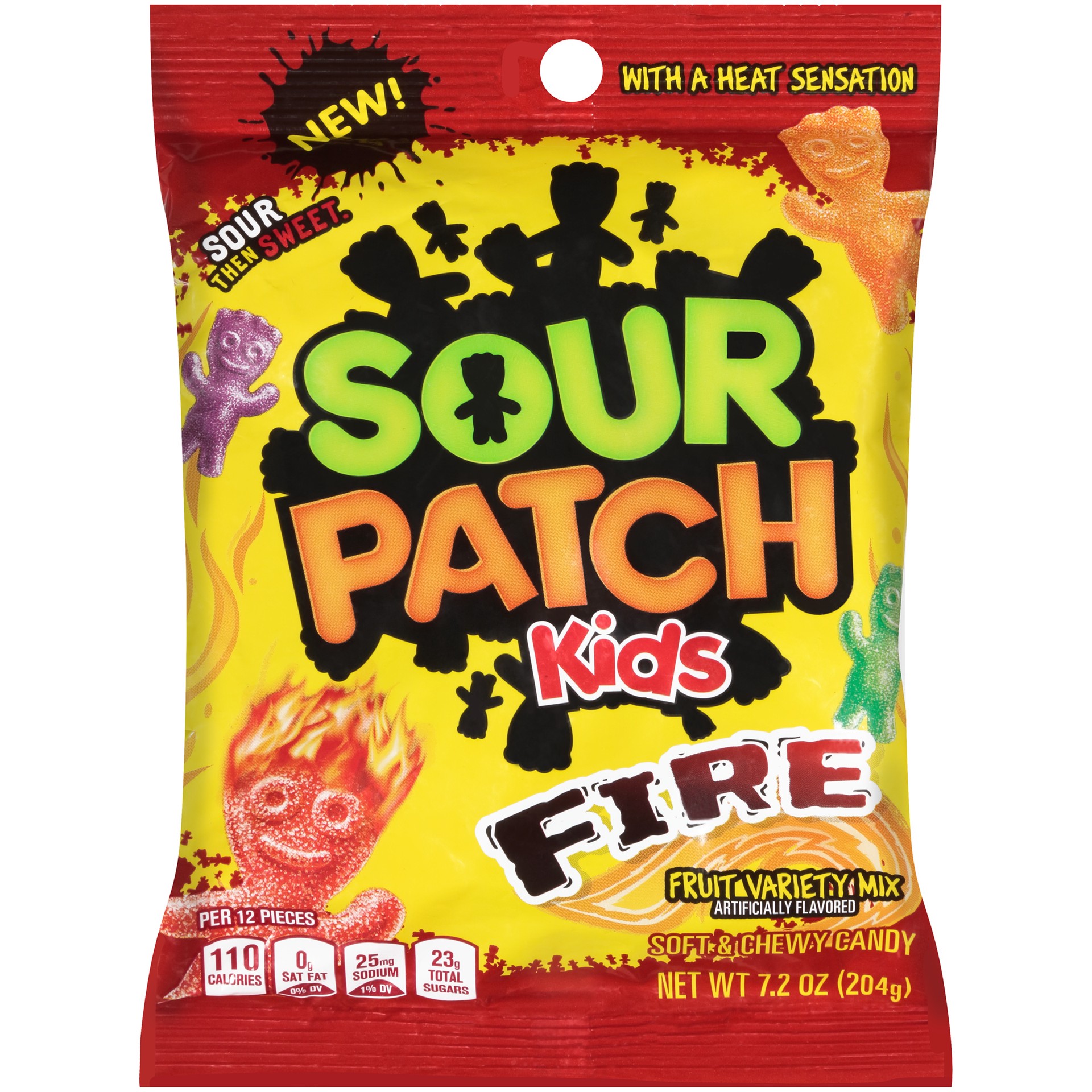 slide 1 of 5, SOUR PATCH KIDS Candy, Fire Flavor, 1 Bag (7.2 oz.), 7.2 oz