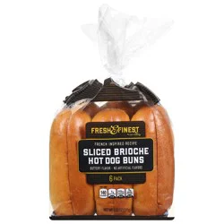 Fresh & Finest by Our Family Brioche Sliced Hot Dog Buns 6 Packs