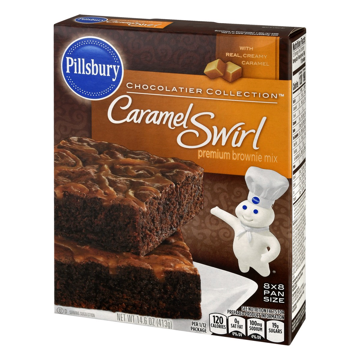 slide 3 of 9, Pillsbury Caramel Swirl Brownie Mix, 14.6 oz
