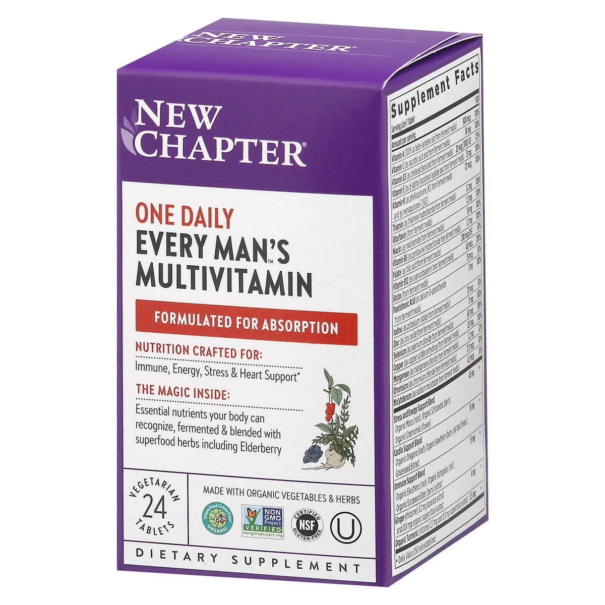 slide 4 of 9, New Chapter Every Man's One Daily Multivitamin, Tablets, 24 ct