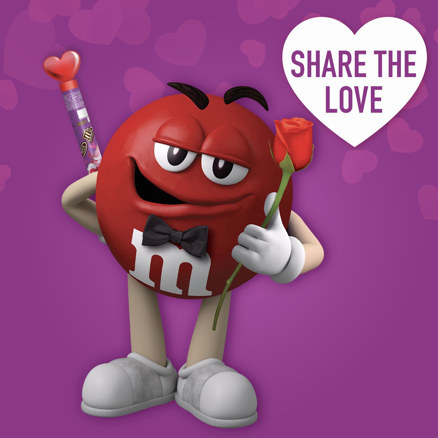 slide 5 of 8, M&M's Milk Chocolate Valentine's Day Candy Heart Cane Gift, 3 Oz, 3 oz
