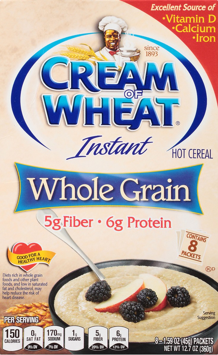 slide 14 of 14, Cream of Wheat Whole Grain Instant Hot Cereal 8-1.59 oz. Packets, 12.7 oz