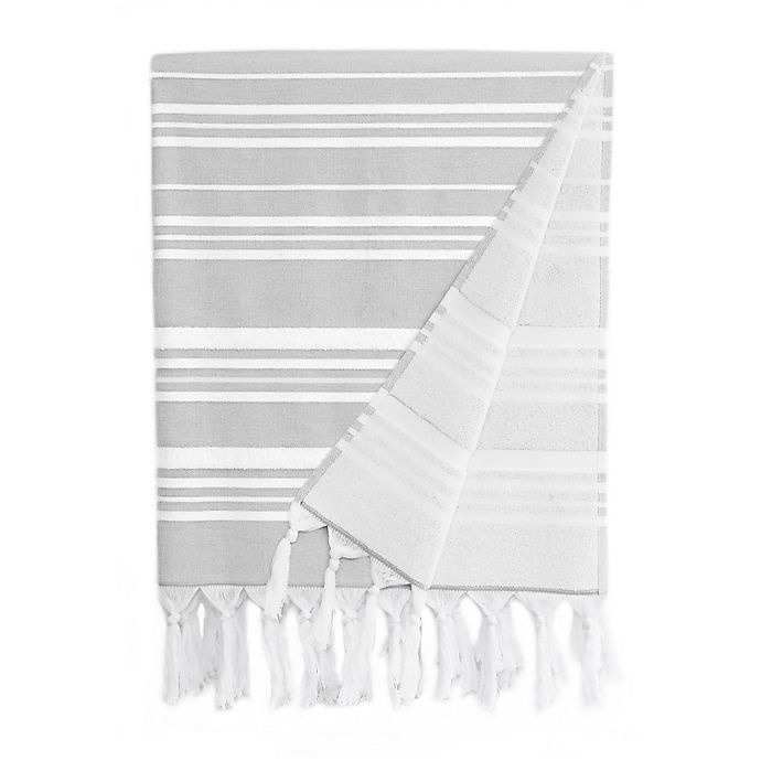 slide 2 of 8, Linum Home Textiles Ephesus Striped Pestemal Beach Towel - Stone, 1 ct