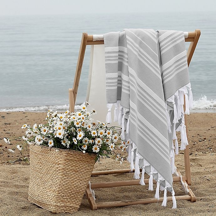 slide 6 of 8, Linum Home Textiles Ephesus Striped Pestemal Beach Towel - Stone, 1 ct