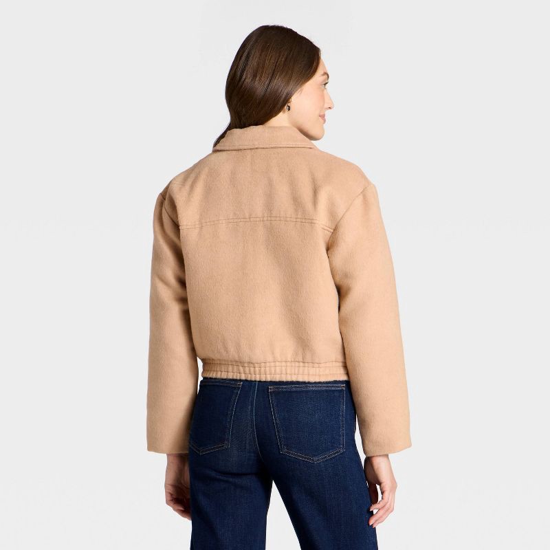 slide 3 of 3, Women's Wool Fashion Jacket - Universal Thread™ Tan L, 1 ct