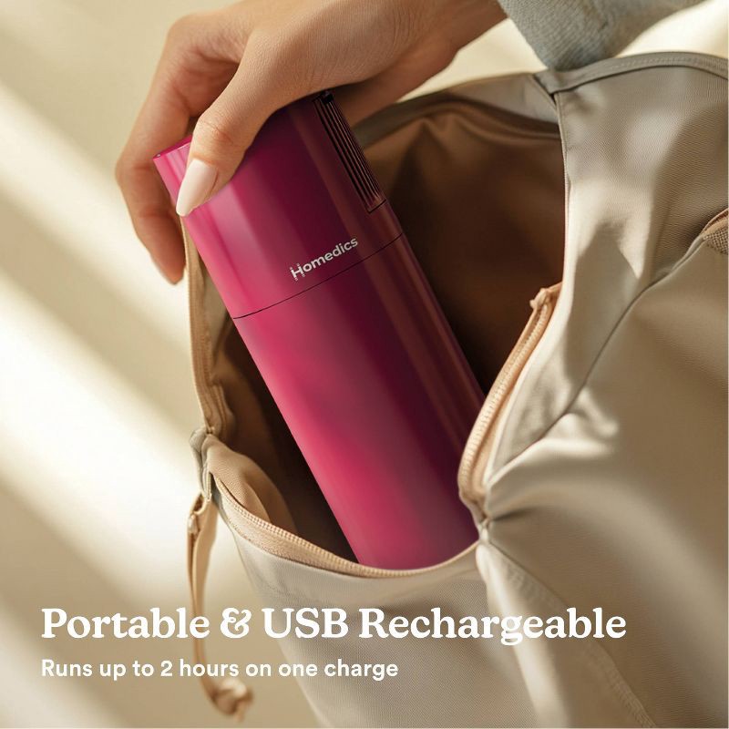 slide 8 of 10, Homedics Portable Ultrasonic Humidifier with Night-Light and Aromatherapy Berry, 1 ct