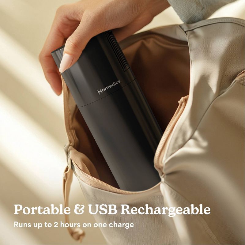 slide 8 of 10, Homedics Portable Ultrasonic Humidifier with Night-Light and Aromatherapy Black, 1 ct