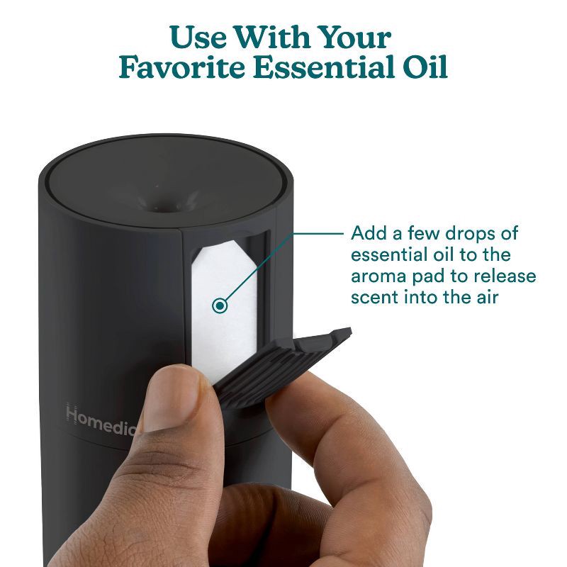 slide 9 of 10, Homedics Portable Ultrasonic Humidifier with Night-Light and Aromatherapy Black, 1 ct