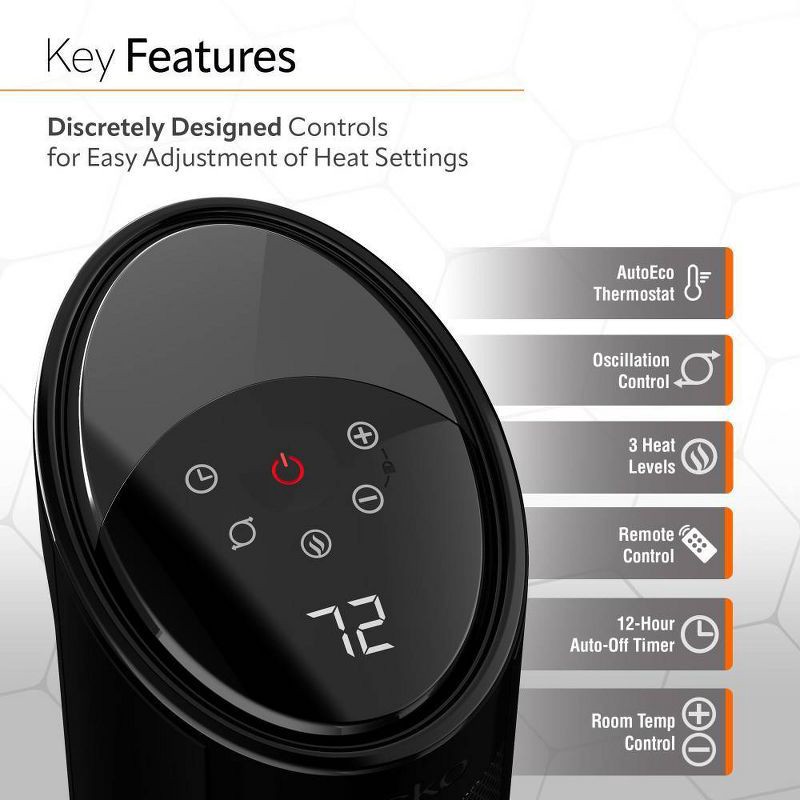 slide 9 of 12, Lasko CT22495 22" Ceramic Tower Heater with Remote Control, 1 ct