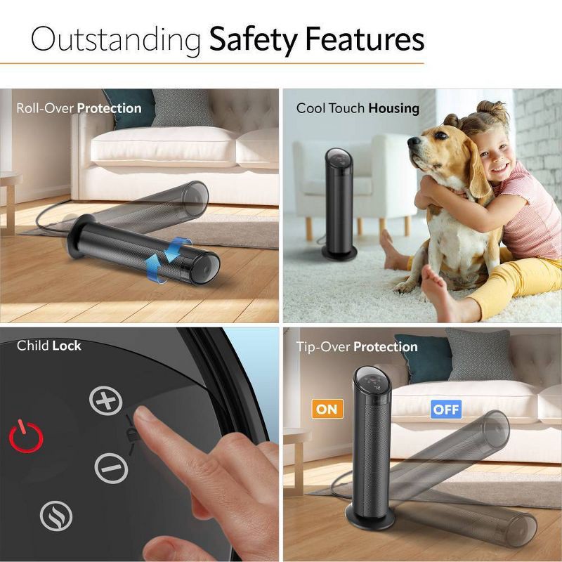 slide 10 of 12, Lasko CT22495 22" Ceramic Tower Heater with Remote Control, 1 ct