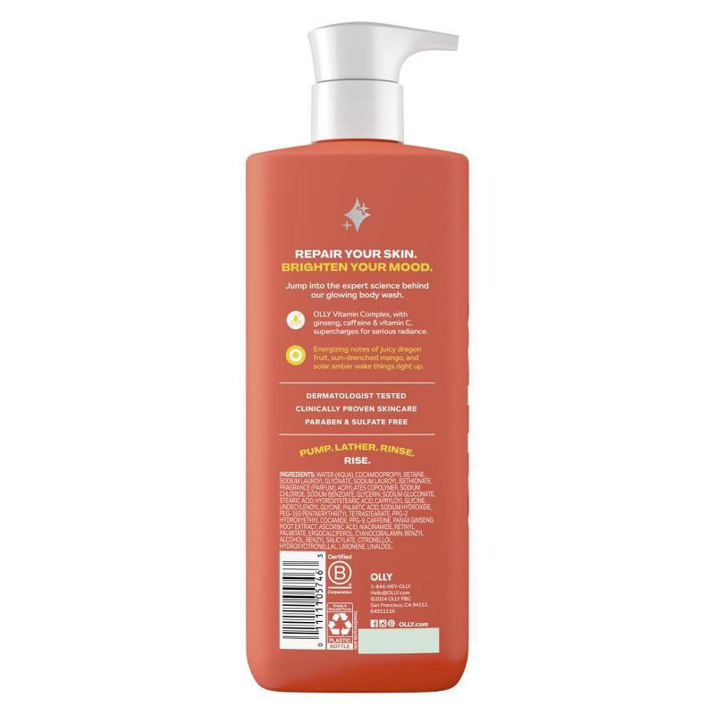 slide 2 of 10, OLLY Bright Mood and Skin Vitamin-Infused Body Wash - Citrus Currant - 17 fl oz, 17 fl oz