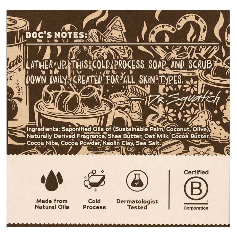slide 2 of 8, DR. SQUATCH Men's All Natural Bar Soap - Hot Choccy - 5oz, 5 oz