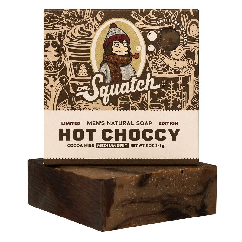 slide 1 of 8, DR. SQUATCH Men's All Natural Bar Soap - Hot Choccy - 5oz, 5 oz