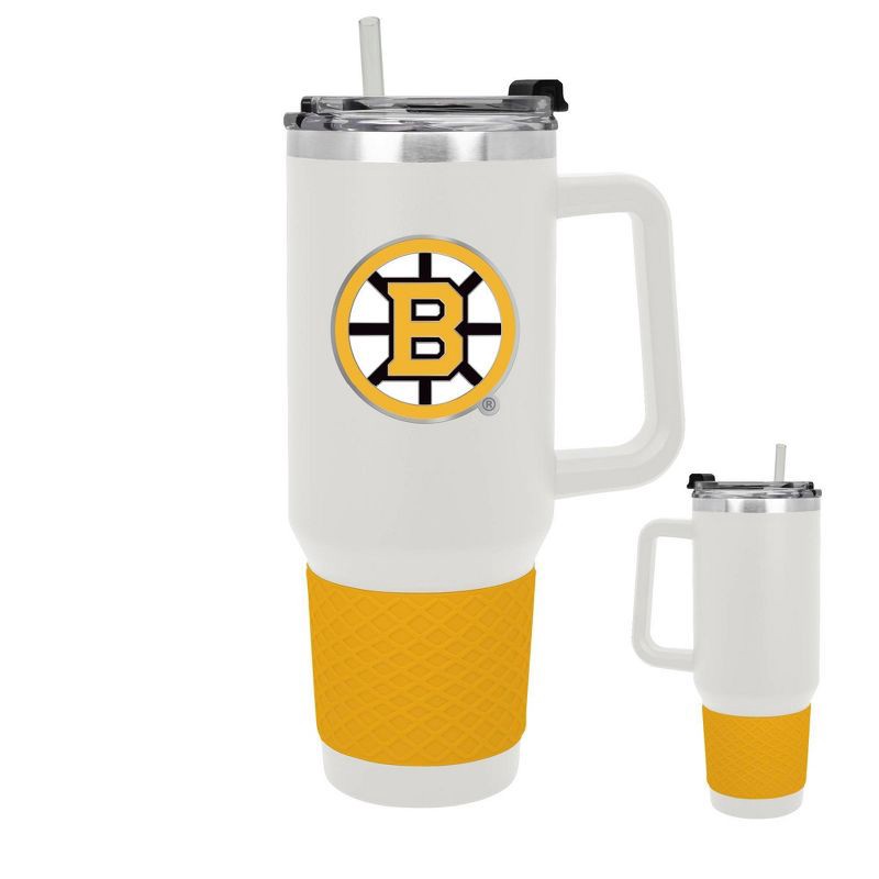 slide 3 of 5, NHL Boston Bruins White Colossus Travel Mug with Team Color Silicon Gripe - 40oz, 40 oz