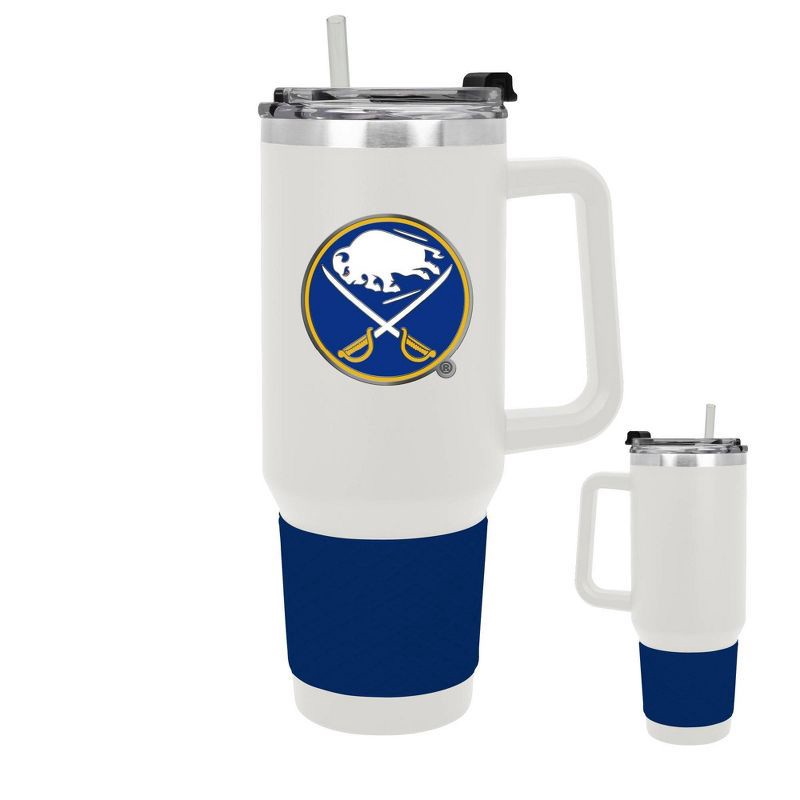 slide 3 of 5, NHL Buffalo Sabres White Colossus Travel Mug with Team Color Silicon Gripe - 40oz, 40 oz