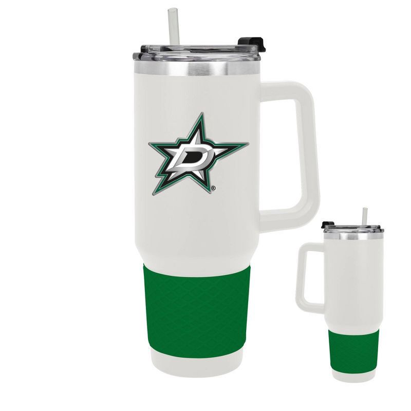 slide 3 of 5, NHL Dallas Stars White Colossus Travel Mug with Team Color Silicon Gripe - 40oz, 40 oz