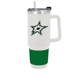 NHL Dallas Stars White Colossus Travel Mug with Team Color Silicon Gripe - 40oz