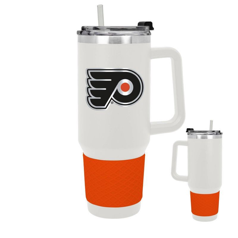 slide 3 of 5, NHL Philadelphia Flyers White Colossus Travel Mug with Team Color Silicon Gripe - 40oz, 40 oz