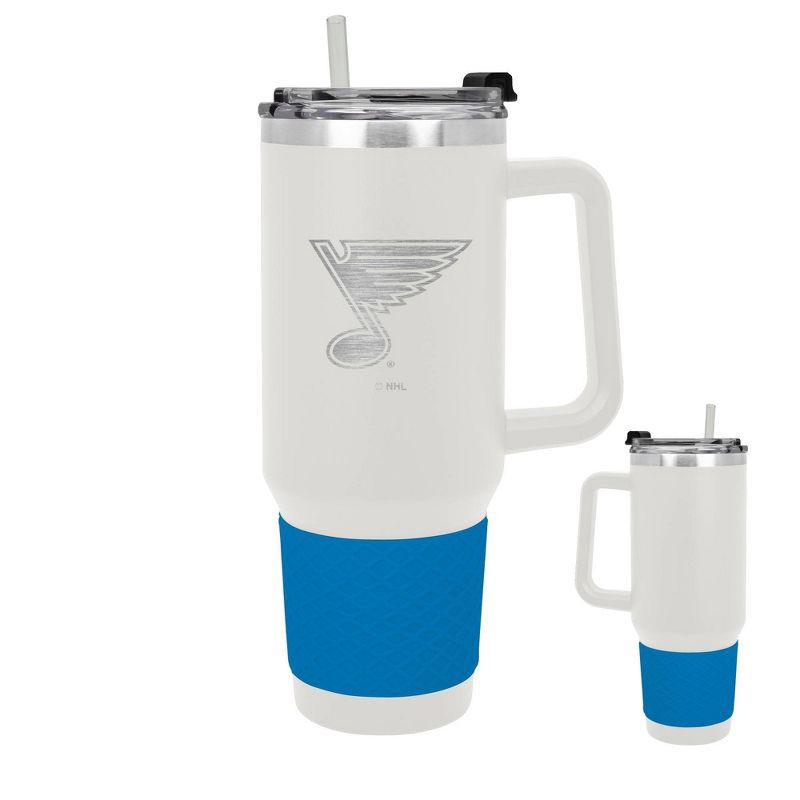 slide 3 of 5, NHL St. Louis Blues White Colossus Travel Mug with Team Color Silicon Gripe - 40oz, 40 oz