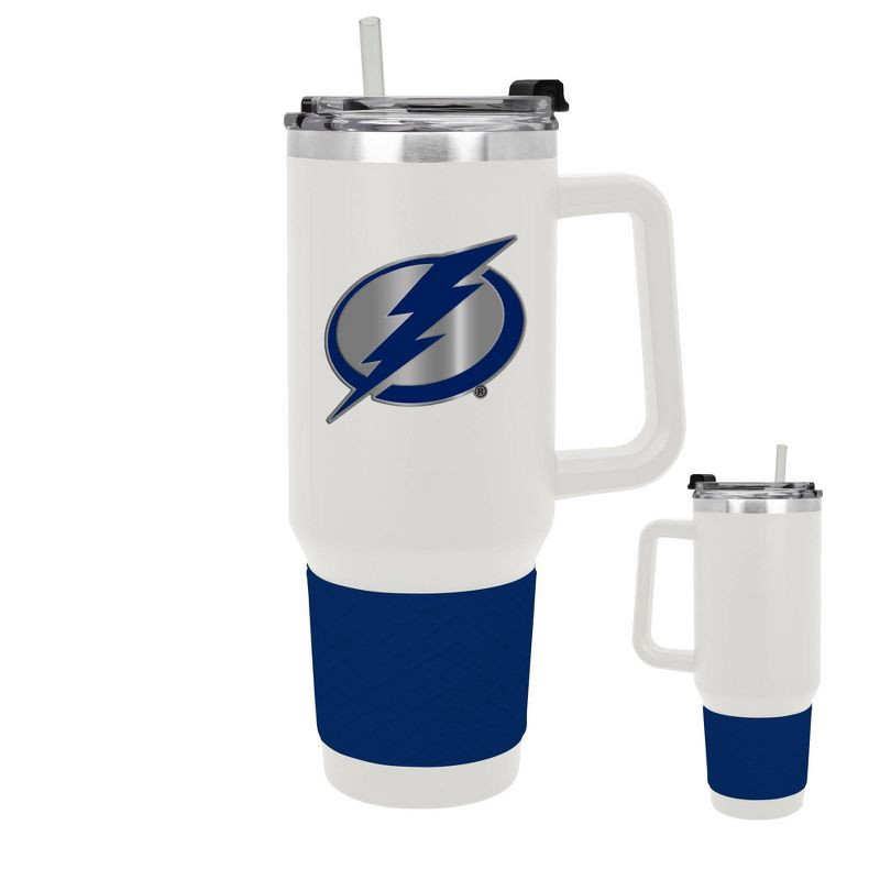 slide 3 of 5, NHL Tampa Bay Lightning White Colossus Travel Mug with Team Color Silicon Gripe - 40oz, 40 oz