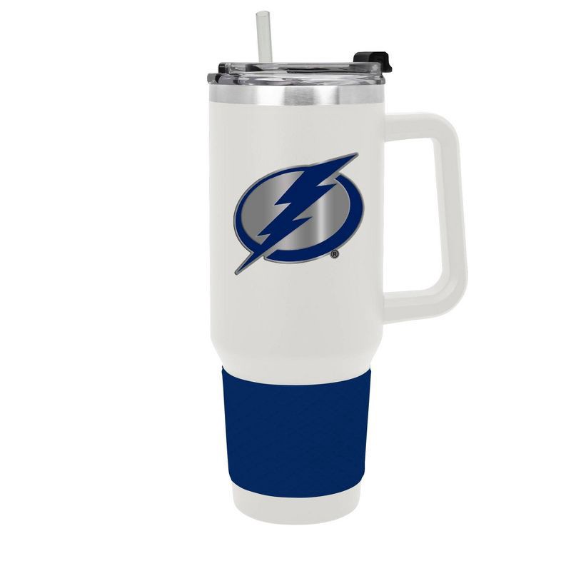 slide 1 of 5, NHL Tampa Bay Lightning White Colossus Travel Mug with Team Color Silicon Gripe - 40oz, 40 oz