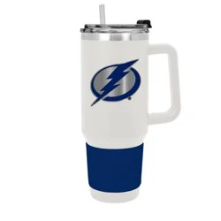 NHL Tampa Bay Lightning White Colossus Travel Mug with Team Color Silicon Gripe - 40oz