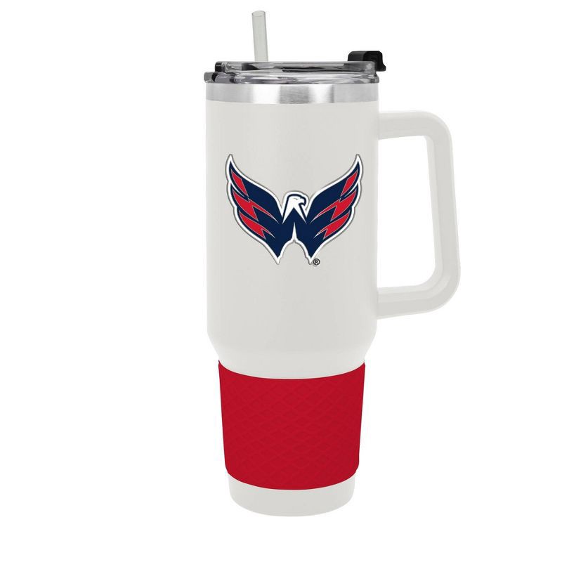 slide 1 of 5, NHL Washington Capitals White Colossus Travel Mug with Team Color Silicon Gripe - 40oz, 40 oz