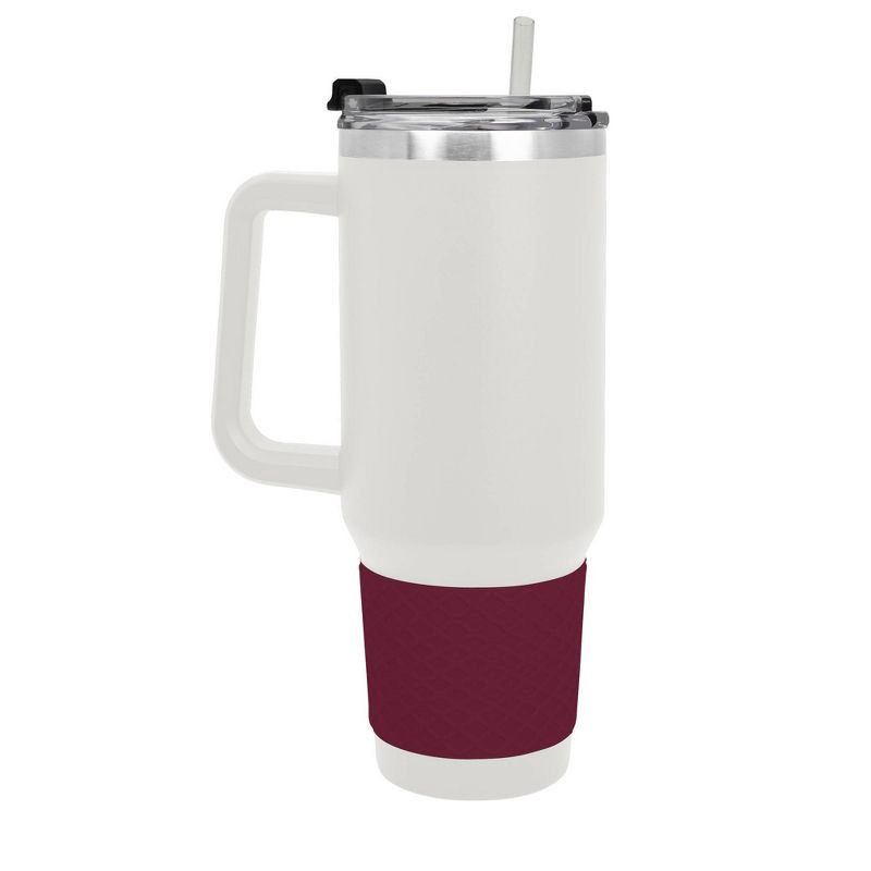 slide 2 of 5, NHL Colorado Avalanche White Colossus Travel Mug with Team Color Silicon Gripe - 40oz, 40 oz