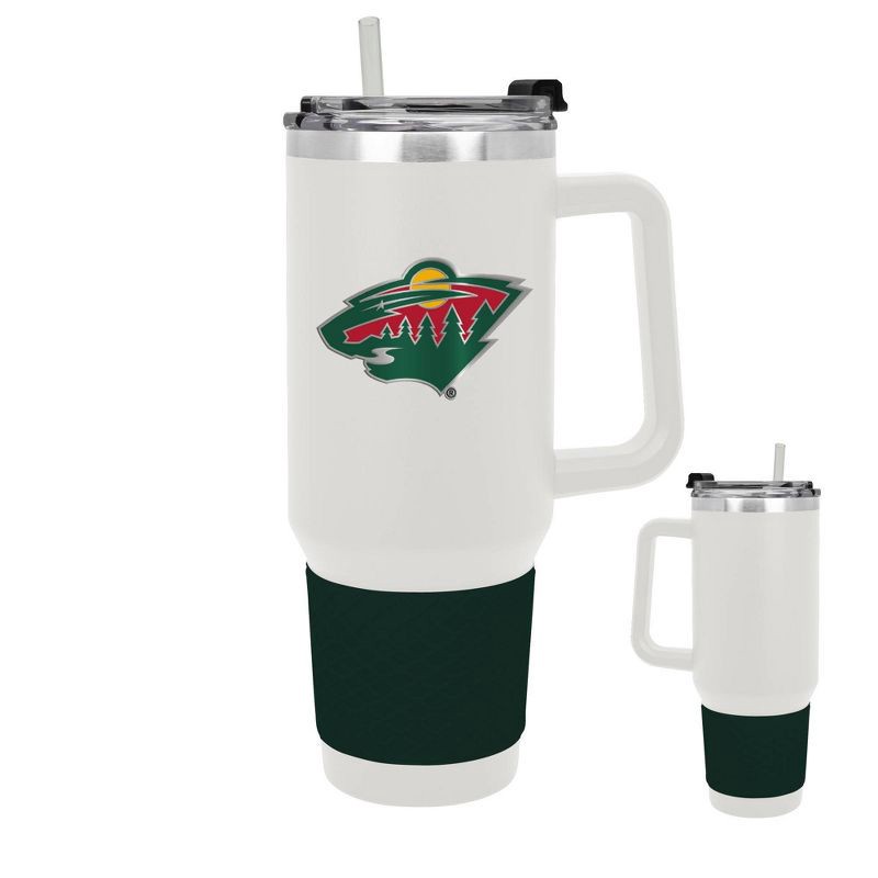 slide 3 of 5, NHL Minnesota Wild White Colossus Travel Mug with Team Color Silicon Gripe - 40oz, 40 oz