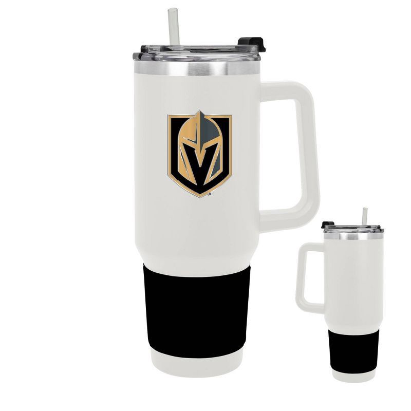 slide 3 of 5, NHL Vegas Golden Knights White Colossus Travel Mug with Team Color Silicon Gripe - 40oz, 40 oz