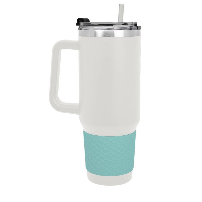 slide 2 of 5, NHL Seattle Kraken White Colossus Travel Mug with Team Color Silicon Gripe - 40oz, 40 oz