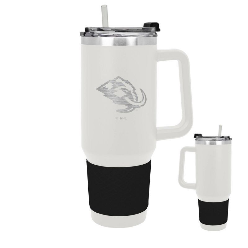slide 5 of 5, NHL Utah Hockey Club White Colossus Travel Mug with Team Color Silicon Gripe - 40oz, 40 oz