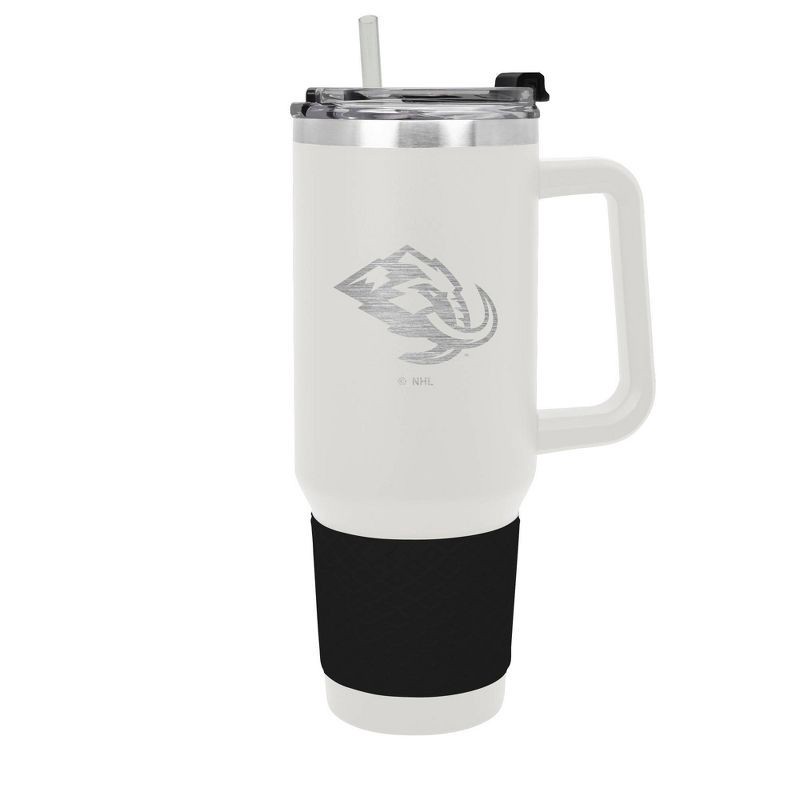 slide 1 of 5, NHL Utah Hockey Club White Colossus Travel Mug with Team Color Silicon Gripe - 40oz, 40 oz