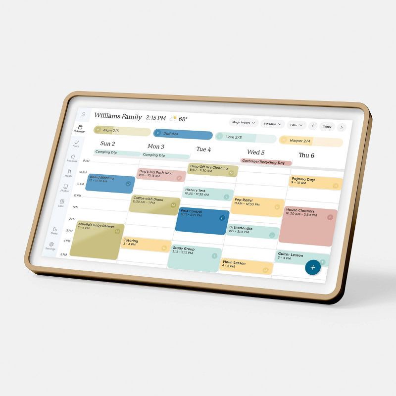 slide 2 of 10, Skylight Calendar 2 15" Digital Touchscreen Antique Brass - Hearth & Hand™ with Magnolia, 1 ct