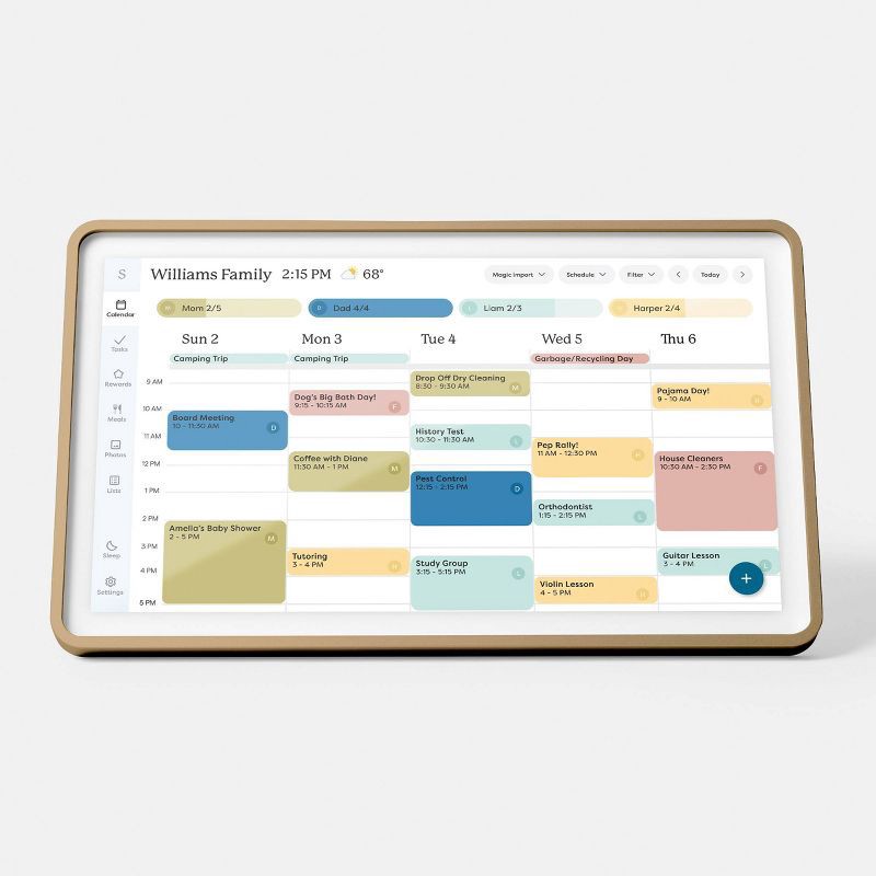 slide 1 of 10, Skylight Calendar 2 15" Digital Touchscreen Antique Brass - Hearth & Hand™ with Magnolia, 1 ct